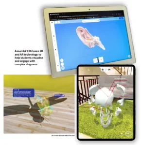 Examples of Assemblr Studio's AR and 3D technology to integrate in a 21st century classroom setting.