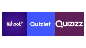 Logo Kahoot!, Quizlet and Quizziz sebagai aktiviti PAK21.